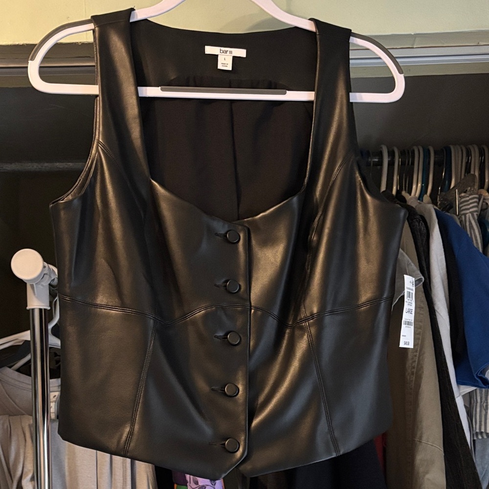 Sleek Black Button-Up Vest